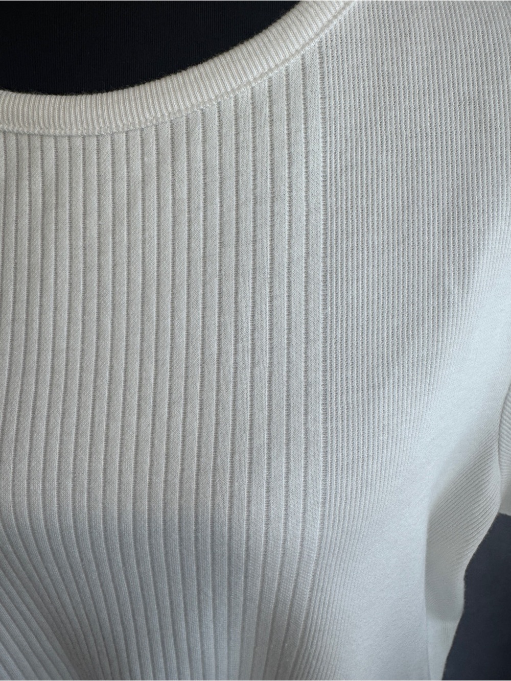 Essentials White Ribbed Panel Short-Sleeve Tee - Picture 2 of 8